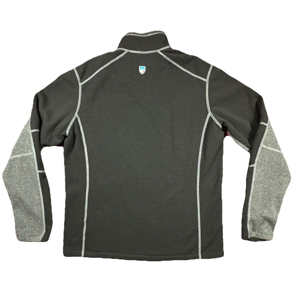Kuhl Sweater Mens LBlack Revel Men's 1/4 Zip Fleece Kashmira Rayon Blend Soft - Picture 2 of 6